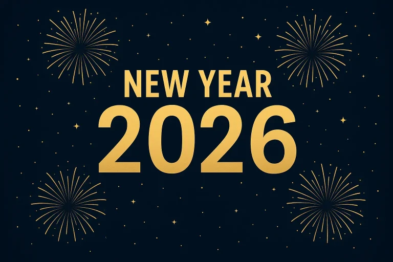 Countdown to New Year 2026 with fireworks and celebration theme