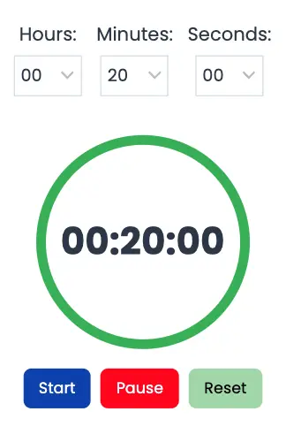 Countdown Timer - Free Minute & Hour Timers for Every Need 5 20 minute timer