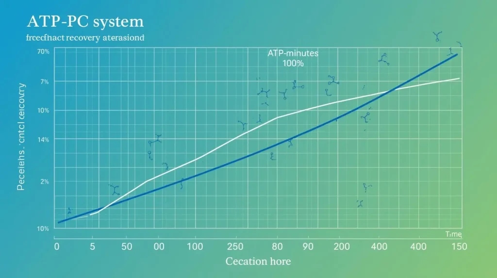 Scientific chart showing energy system recovery over 3 minute rest period