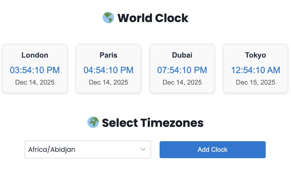 Countdown Timer - Free Minute & Hour Timers for Every Need 15 World Clock 1