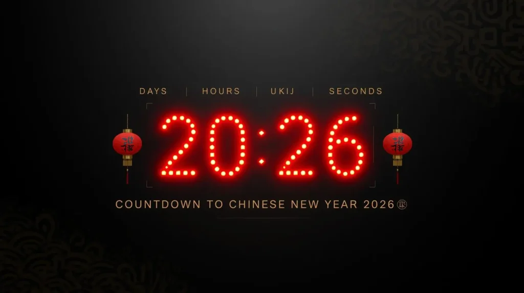 When Is Chinese New Year 2026? | Date, Day & Countdown 2 Countdown timer showing days remaining until Chinese New Year 2026 on February 17