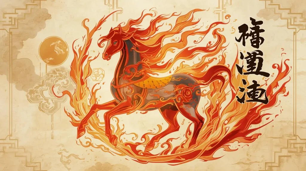 When Is Chinese New Year 2026? | Date, Day & Countdown 3 Fire Horse zodiac symbol for Chinese New Year 2026 with traditional calligraphy and flame elements