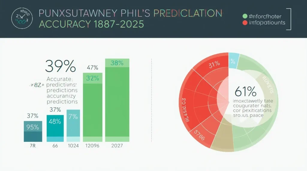 Chart showing Punxsutawney Phil's 39% weather prediction accuracy rate